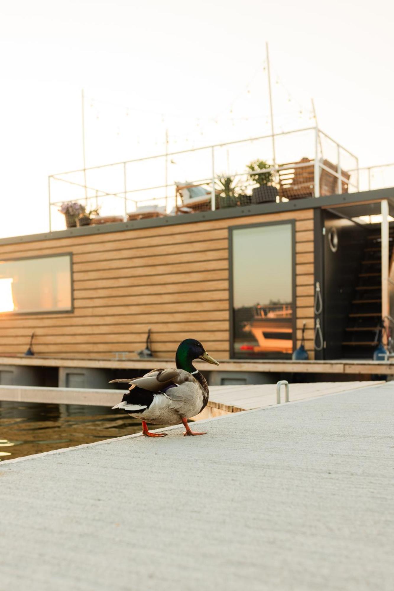 Domek Na Wodzie - Houseboat -Sauna, Taras Na Dachu, Dwie Sypialnie Mikołajki المظهر الخارجي الصورة