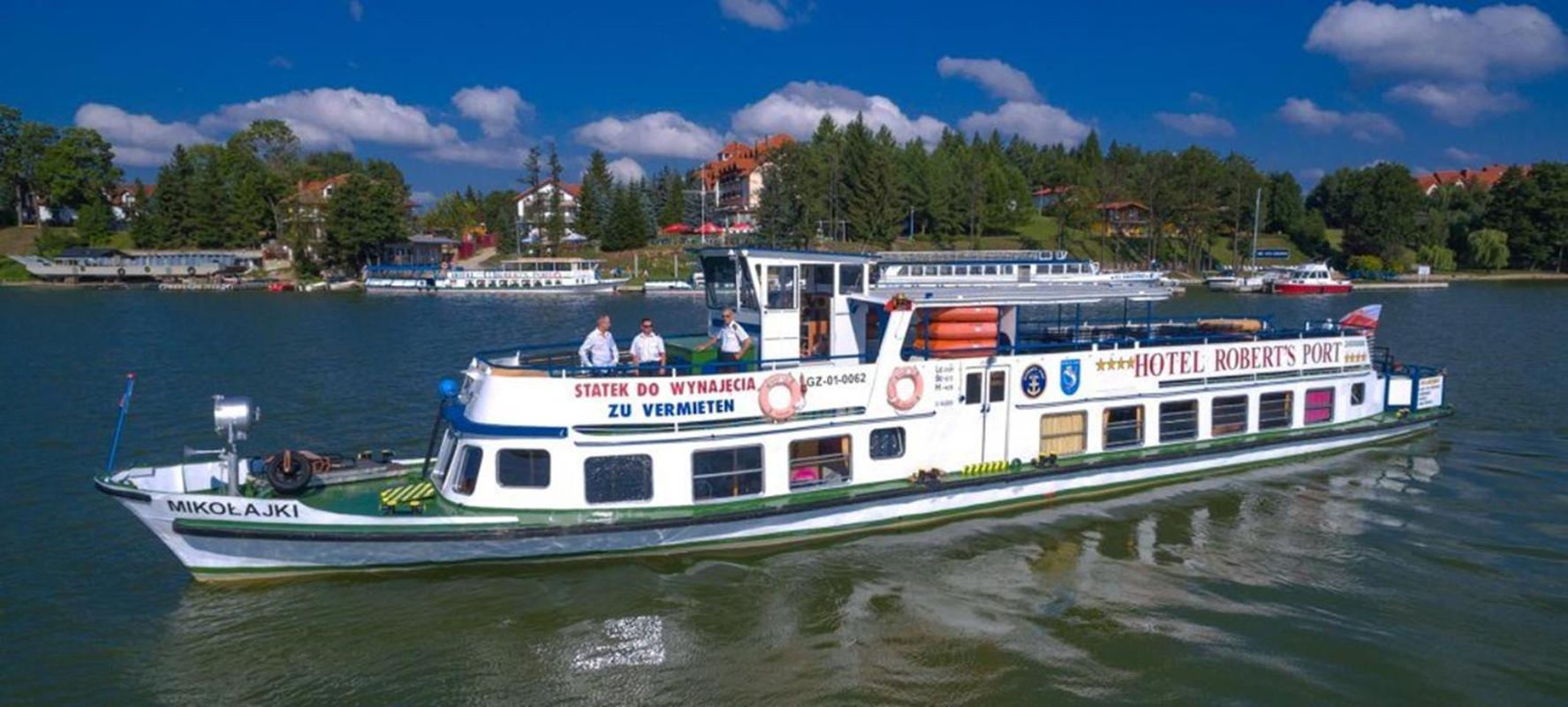 Domek Na Wodzie - Houseboat -Sauna, Taras Na Dachu, Dwie Sypialnie Mikołajki المظهر الخارجي الصورة