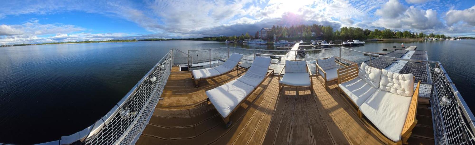Domek Na Wodzie - Houseboat -Sauna, Taras Na Dachu, Dwie Sypialnie Mikołajki المظهر الخارجي الصورة